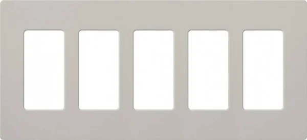 (Palladium) - Lutron SC-5-PD Satin Colours 5-Gang Wallplate, Palladium