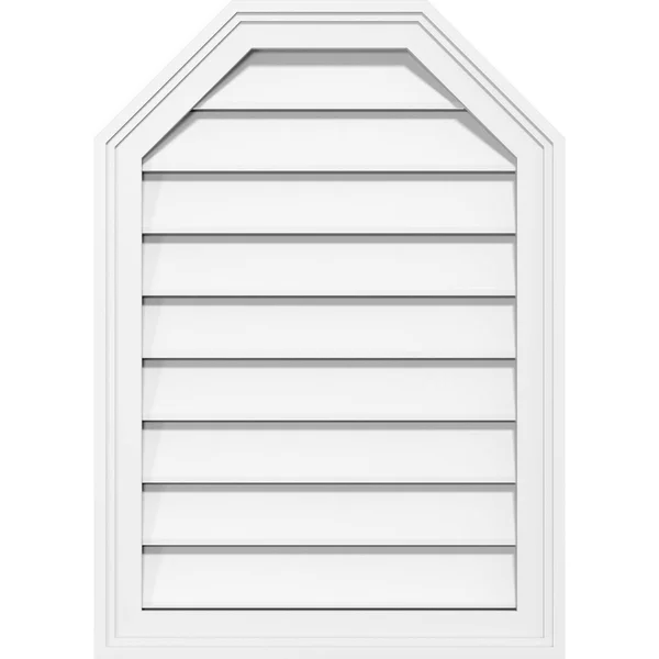 Ekena Millwork GVPOT14X2802SF 14x22W x 28x22H Octagonal Top Surface Mount PVC Gable Vent: Functional, w/ 2x22W x 1-1/2x22P Brick