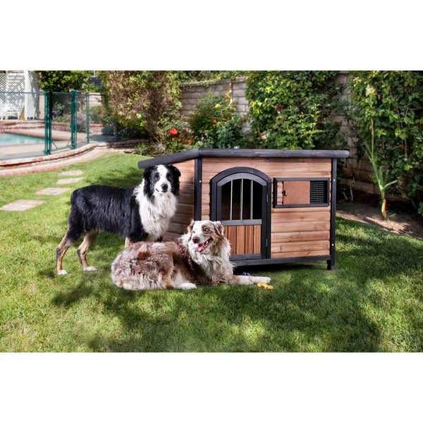 Furniture of America Jellon Brown and Black Rustic House Inspired Pet House with Door (Small)