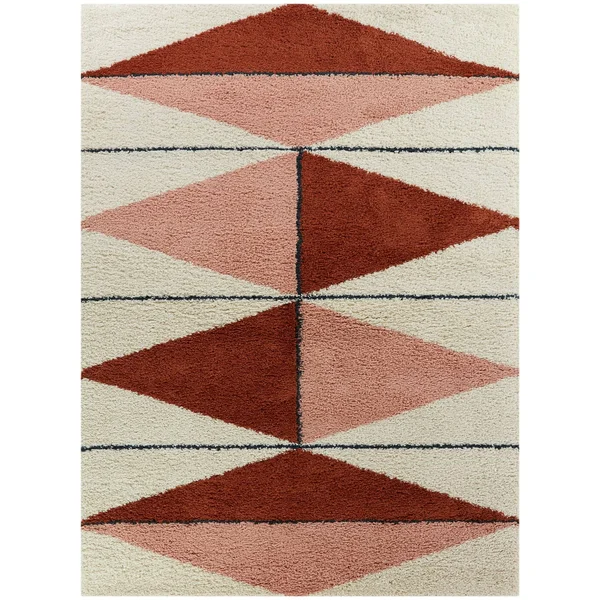 BALTA Levine Burnt Orange 8 ft. x 10 ft. Geometric Shag Area Rug