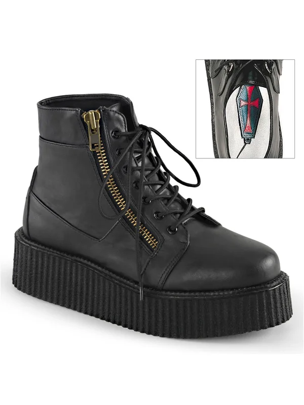 Demonia - V-CREEPER-571 10 - Black Vegan Leather