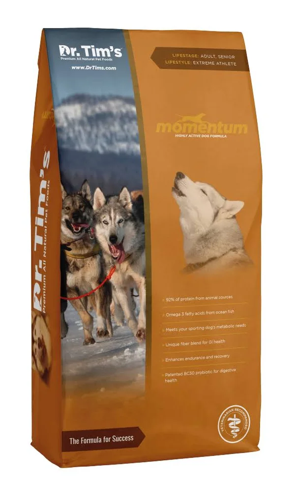 Dr. Tim&s Momentum Highly Athletic Dry Dog Food - 40 lbs
