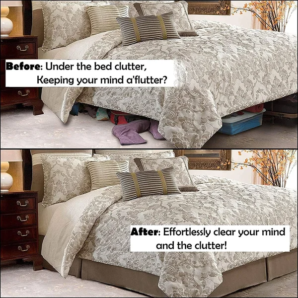 Harmony Lane Classic Tailored Bed Skirt with 18 Drop, King, Bone