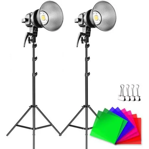 GVM LED Video Soft Light Daylight-Balanced LS-P80S LED 2-Light Kit Bundle with Filters Heads/ & Sets, Head Monolight Style 5