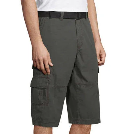 Unionbay Men's Ripstop Belted Messenger Length Cargo Short