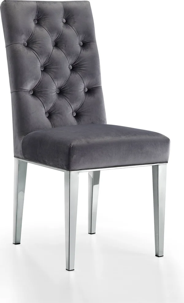 Meridian Furniture Juno Grey Velvet Dining Chair (Set of 2)