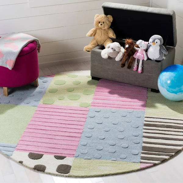 Safavieh Kids SFK322A Blue - Pink 2& x 3& Area Rug
