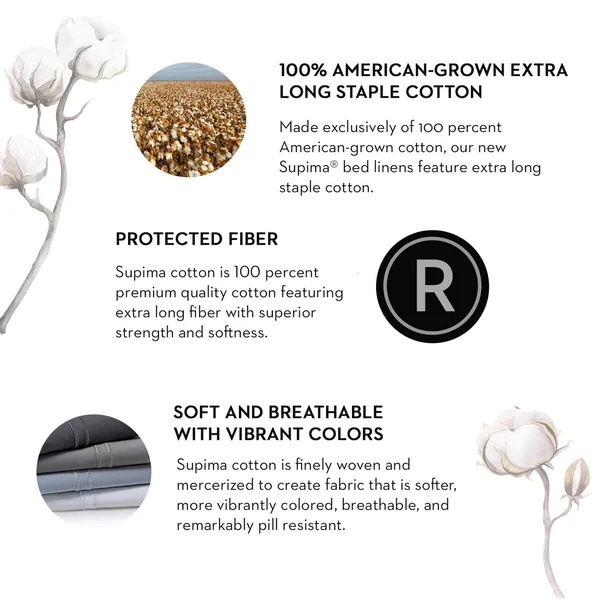 Malouf Supima Cotton - King Pillowcase - Flax