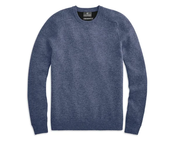 #1 Tech Cashmere Crew Neck Sweater in True Navy Heather, Size: XLarge, Mack Weldon