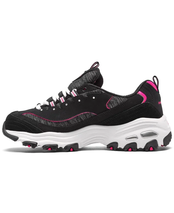 Skechers Womens D&Lites Me Time Athletic Shoes - Black - Size 8