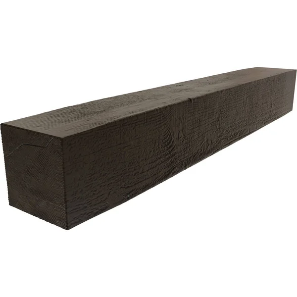Ekena Millwork MANURS04X06X48ZW 4x22H x 6x22D x 48x22W Rough Sawn Faux Wood Fireplace Mantel, Premium Walnut