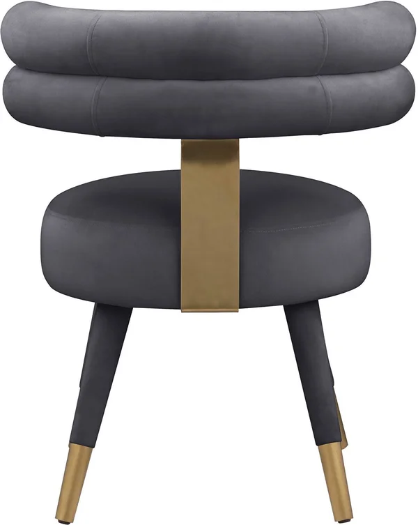 Meridian Furniture Fitzroy Grey Velvet Dining Chairs [Set of 2]