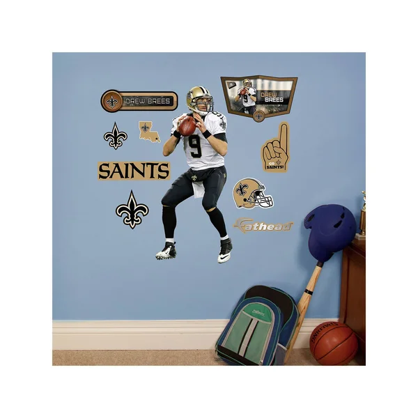 NFL New Orleans Saints Drew Brees Fathead Wall Decal, Junior