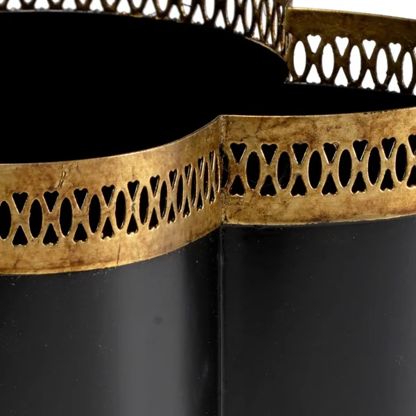 Chelsea House Tracery Quatrefoil Cachepot Black (Small