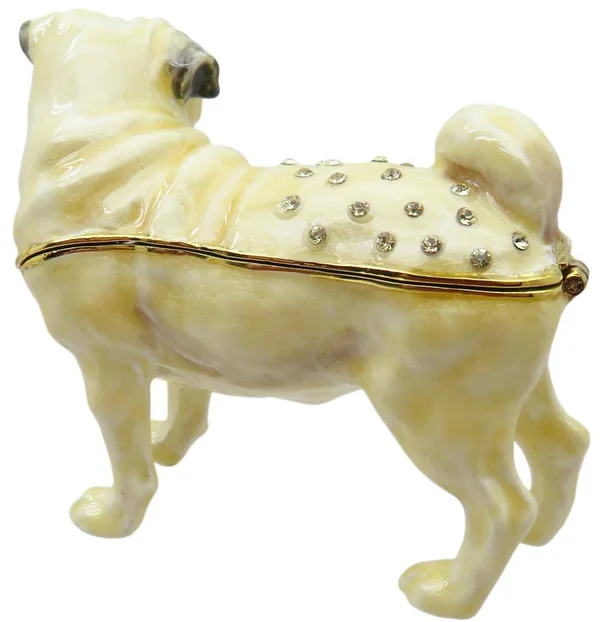 Pug Jeweled Trinket Box with Swarovski Crystals.