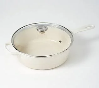 Le Creuset 3.75-qt Cast Iron Cassadou with Glass Lid - Meringue
