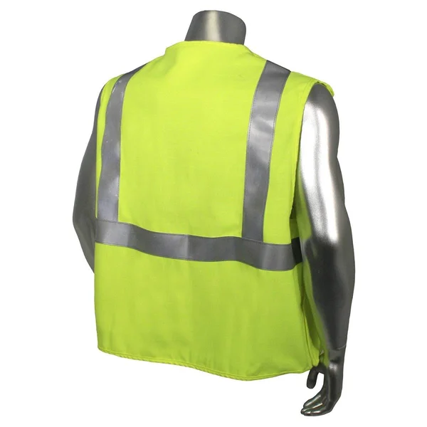 Radians FR 5 Point Break-Away Class 2 Fire Resistant Vest - Solid Hi Vis Green, Utility HRC1 Arc Rated Vest SV94-2VGSFR, Made in