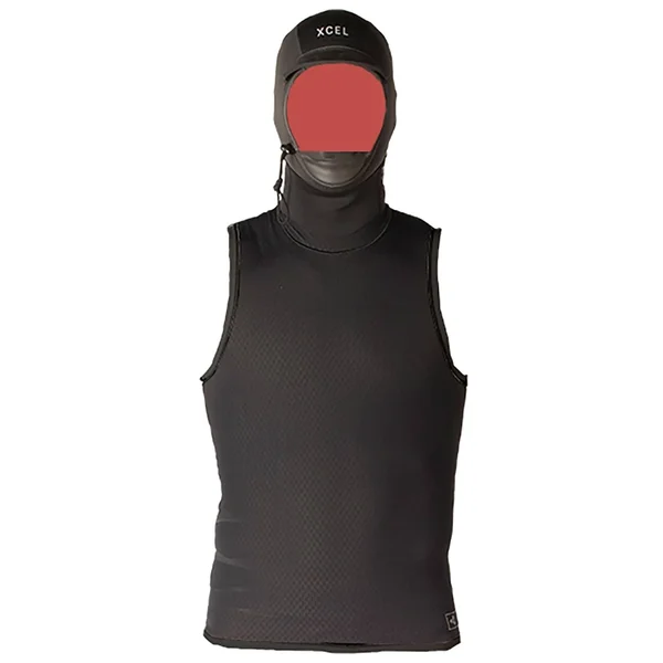 Xcel Celliant Jacquard Vest with 2mm Hood - Black Small