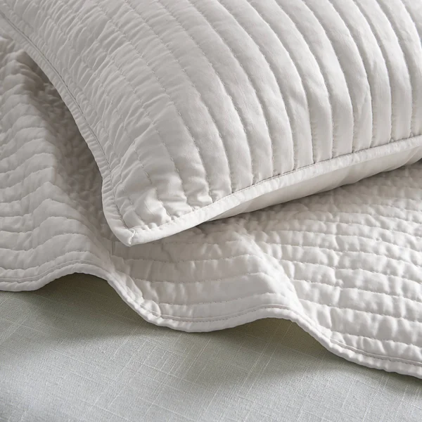 HiEnd Accents Satin Channel Quilt Set - Full/Queen, Taupe, 68" x 88"