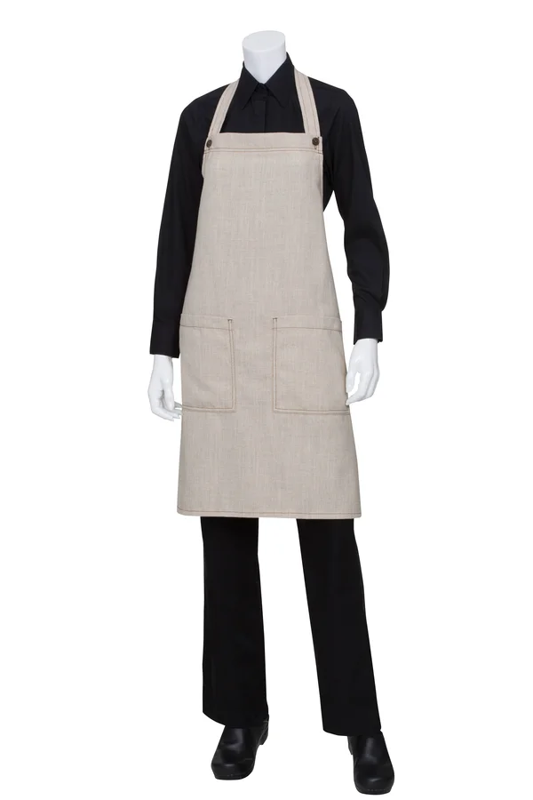Chef Works ASCB12NAT0 Soho Bib Apron Natural