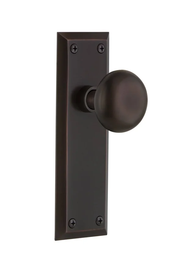 Nostalgic Warehouse 702958 New York Plate Privacy New York Door Knob - Timeless Bronze