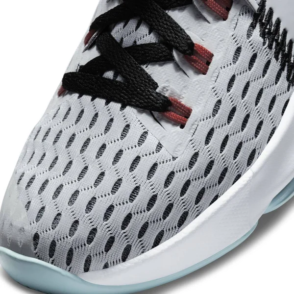 Nike Big Kids& Lebron Witness 5 Basketball Shoes in Grey/Pure Platinum Size 7.0