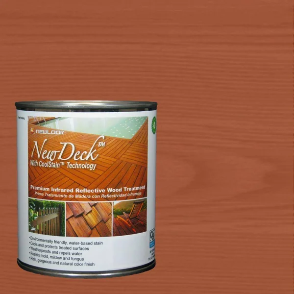 NewDeck 1 gal. Water-Based Summerwood Infrared Reflective Wood Stain - Summerwood: 403 in Either Solid or Semi-Transparent