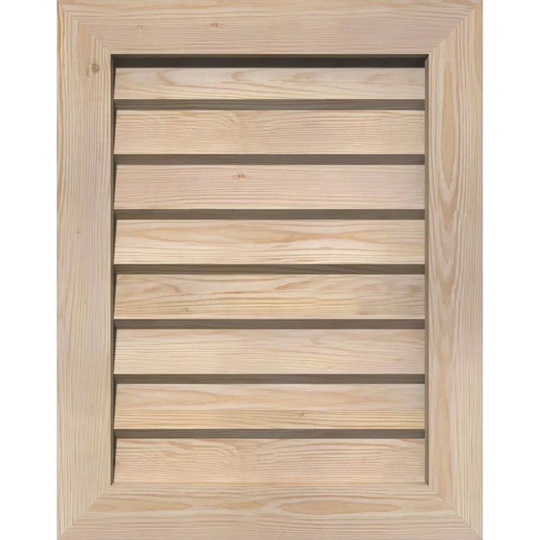 Ekena Millwork GVWVE22X3002SDUPI 22x22W x 30x22H Vertical Gable Vent (27x22W x 35x22H Frame Size): Unfinished, Non-Functional, S