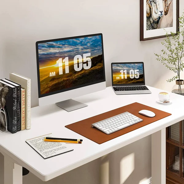 FlexiSpot EC1 Electric White Standing Desk Adjustable Height Desk, 48 x 30 Inches Whole Piece Board Sit Stand Desk Home Office W