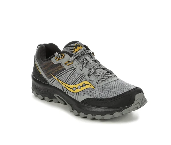Men's Saucony Excursion TR 14 Trail Running Shoes in Grey/Gold Size 8 Wide