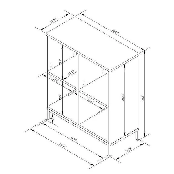 Darley 4 Cube Bookcase - Vintage Oak - Threshold