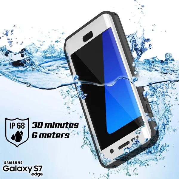Galaxy S7 Edge Waterproof Case, Punkcase [Extreme Series] [Slim Fit] Armor Cover w/ Built in Screen Protector [Black] - Black