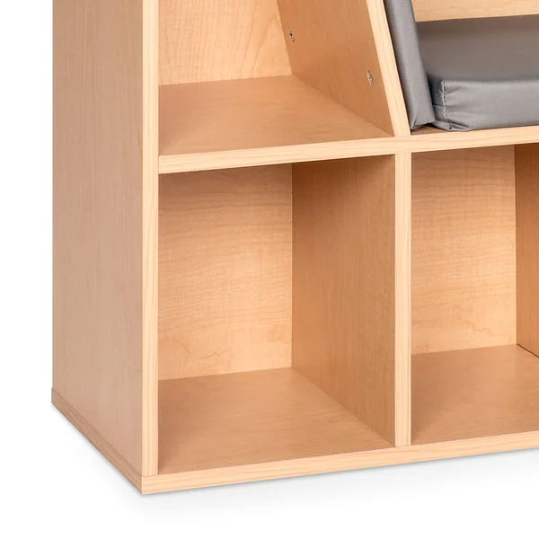 Best Choice Products 6-Cubby Kids Bedroom Storage Organizer, Multi-Purpose Bookcase w/ Cushioned Reading NOOK - Brown