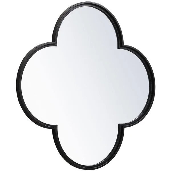 Allora 32x22 Plum Mid Century Metal Frame Clear Mirror in Black