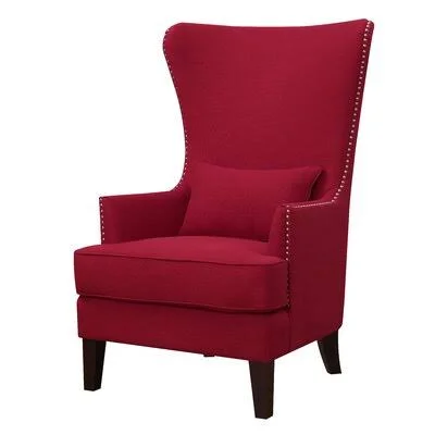 Pringle Wingback Chair Fabric: Berry - Red