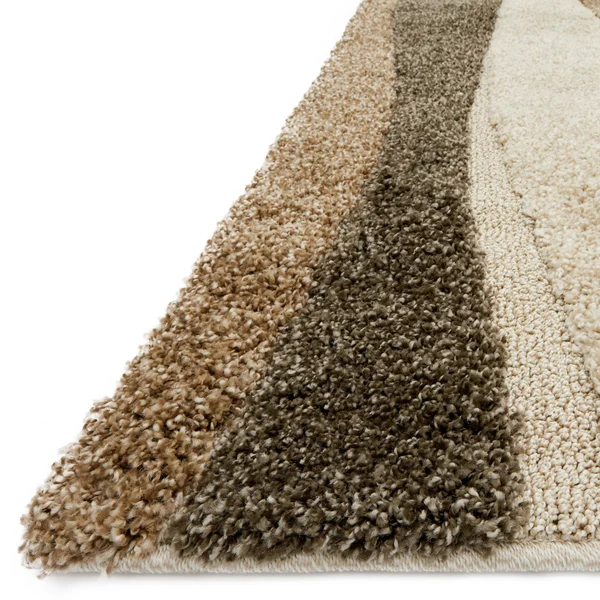 Alexander Home Julian Mid-Century Modern Wave Shag Area Rug - Neutral 7&7x22 x 10&6x22