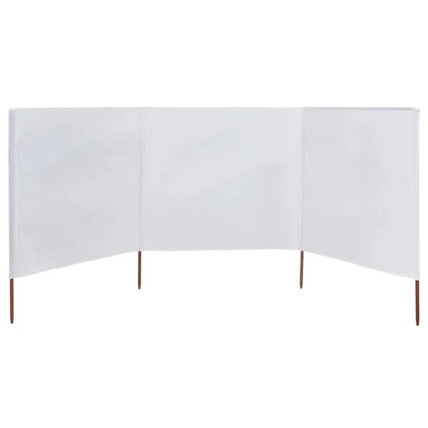 vidaXL 3-Panel Wind Screen Fabric 400X160 cm Sand White