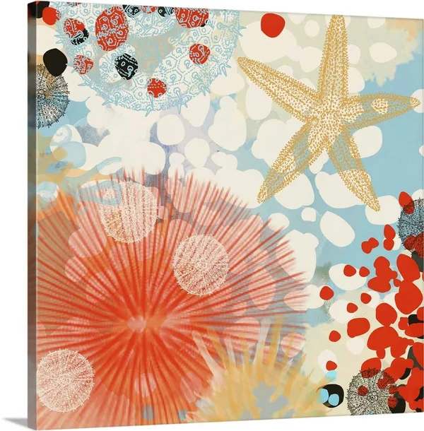 Exotic Sea Life II - Large Solid-Faced Canvas Wall Art Print, Great Big Canvas