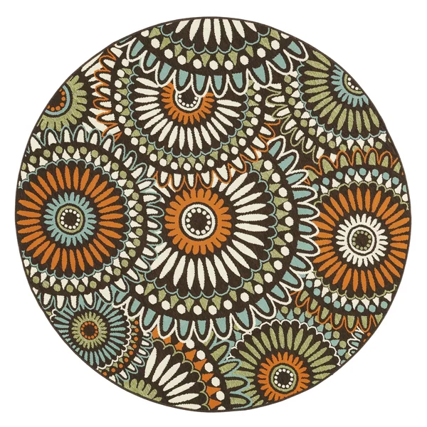 Safavieh Veranda Sissy Indoor/ Outdoor Patio Backyard Rug - 5&3x22 x 5&3x22 Round - Chocolate/Terracotta