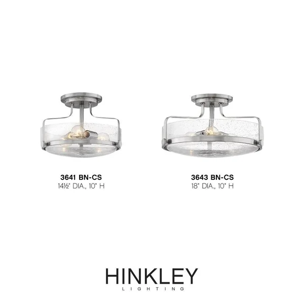 Hinkley - 3643BK - Three Light Semi-Flush Mount - Harper - Black