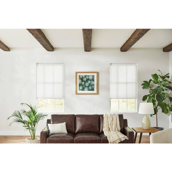 Home Decorators Collection White Cordless Light Filtering Cellular Shade - 33 in. W x 72 in. L (Motorization Compatible), Whispe