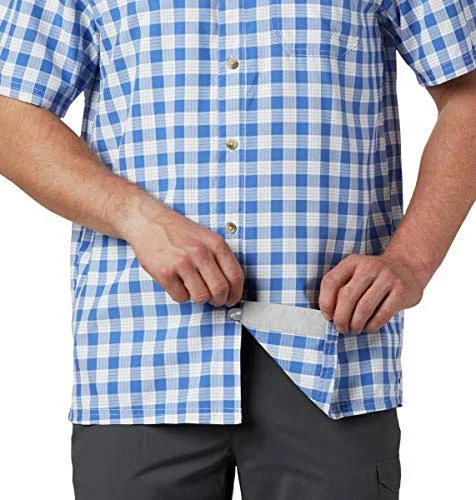 Columbia Super Slack Tide Camp Shirt Men's (vivid Blue Palaka Plaid)