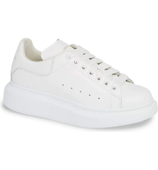 Alexander McQueen Women's Leather Sneakers - White - 5 US