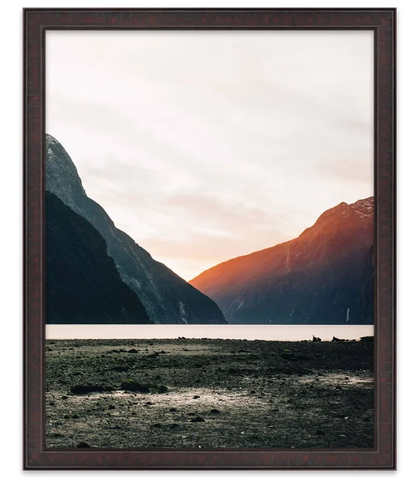 CustomPictureFrames.com 24x48 Stately Brown Wood Picture Frame - with Acrylic Front and Foam Board Backing