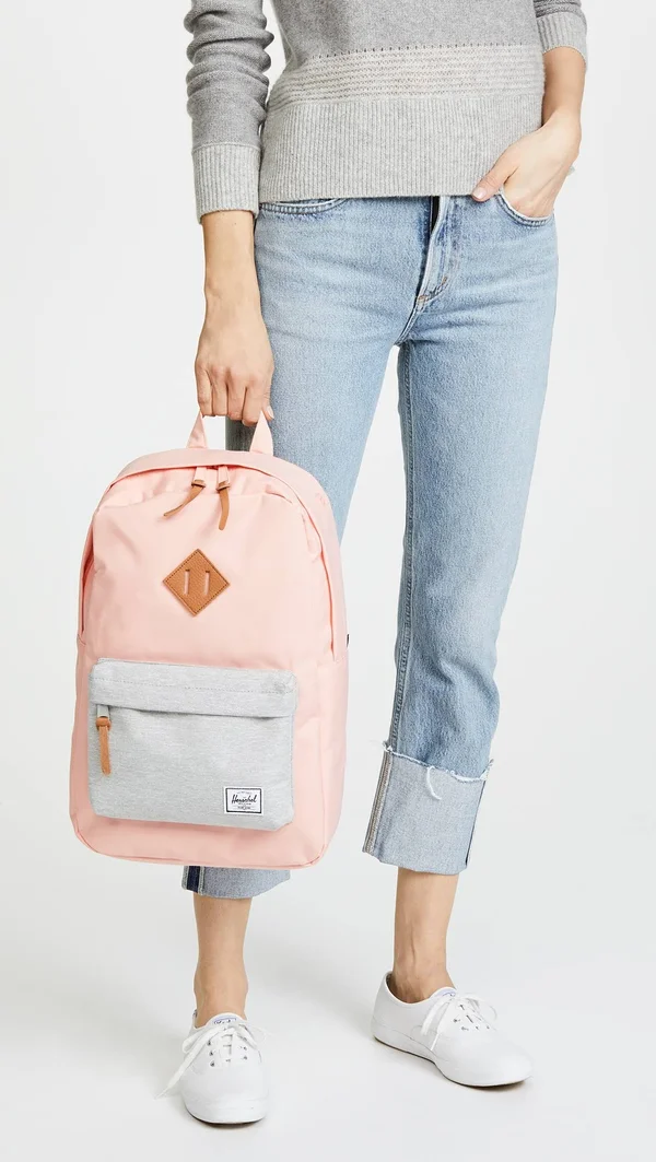 Herschel Supply Co. Heritage Mid Volume Backpack Peach/Light Grey Crosshatch One Size