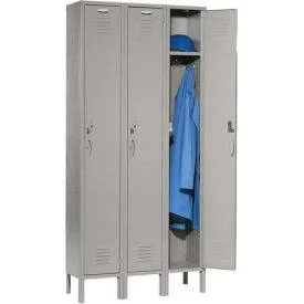 Capital Locker Single Tier 12x15x72 3 Door Assembled Gray 652139GY