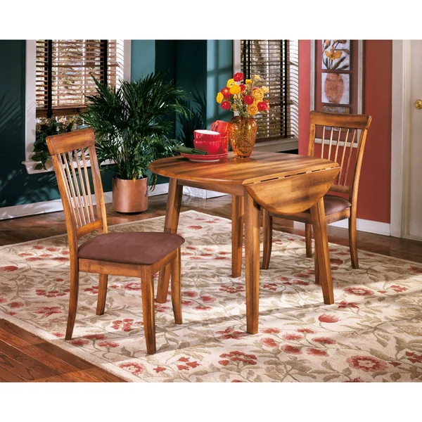 Ashley Berringer Round Drop Leaf Table - Rustic Brown