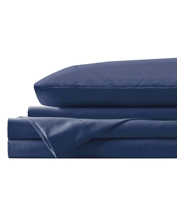 Lanwood Microfiber Sheet Set, King, Slate Blue with POLYGIENE
