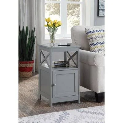Wrenshall 4 Legs End Table with Storage Breakwater Bay Color: Gray