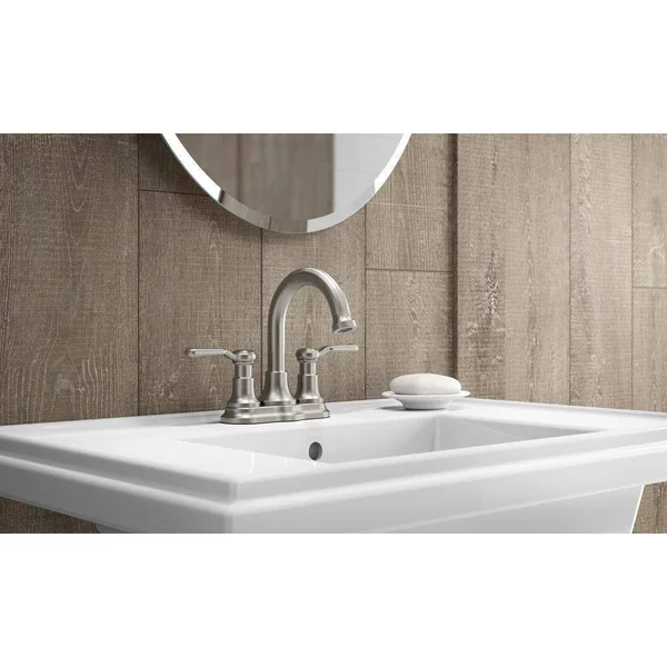 Worth 4 in. Centerset 2-Handle Bathroom Faucet in Vibrant Brushed Nickel